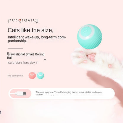 Gravity smart rolling ball Kitten electric toy teaser cat ball Bite resistant self-amusement automatic teaser cat ball