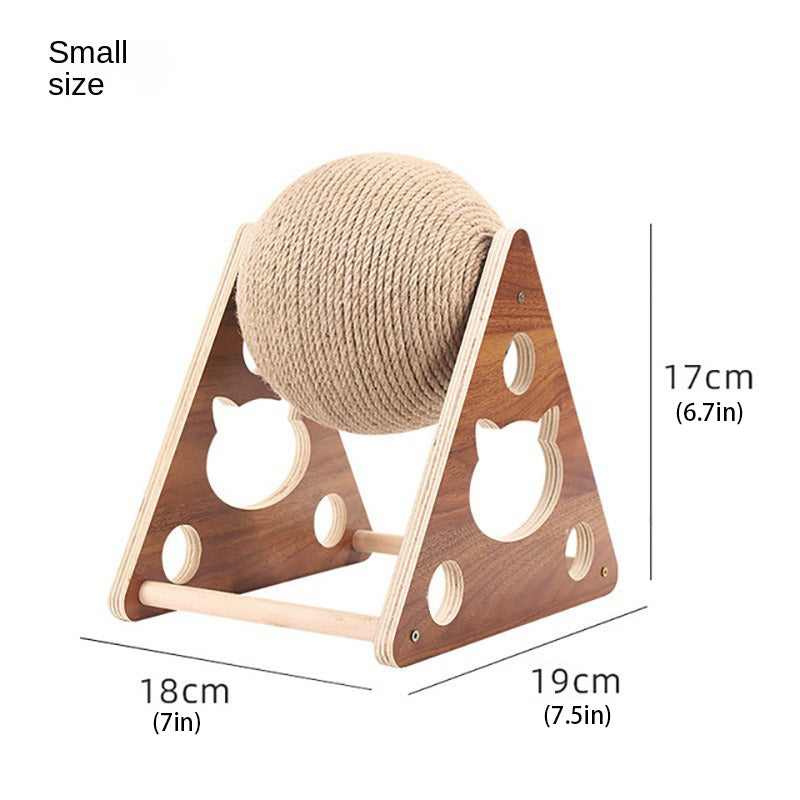 Wooden cat scratching ball cat sharpening claw hand sword rope cat climbing frame cat scratching post scratching cat toy