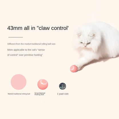 Gravity smart rolling ball Kitten electric toy teaser cat ball Bite resistant self-amusement automatic teaser cat ball