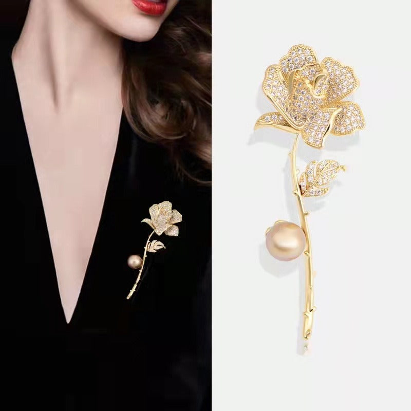 Rose corsage, Women's Flower Brooch, Women's simple pin Clothing with accessories Coat brooch