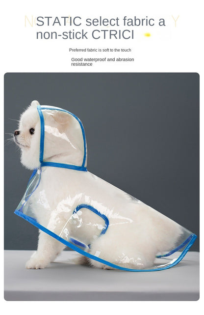 Pet supplies dog raincoat Teddy small and medium-sized dog new transparent plastic fashion poncho pet rain raincoat